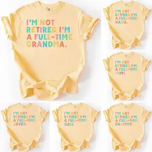 Comfort Colors Custom Retirement Grandma Shirt, Personalized Grandparent Gift Tee, Nana Gaga Mimi Gigi Lala Yaya Auntie Lovey Honey Unisex Cotton T-Shirt - AL