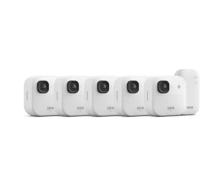 Blink - Outdoor 2K+ Wireless Smart Security Camera, 2K video, Two-way audio w/ noise cancellation, Smart detection - 5CAM - White