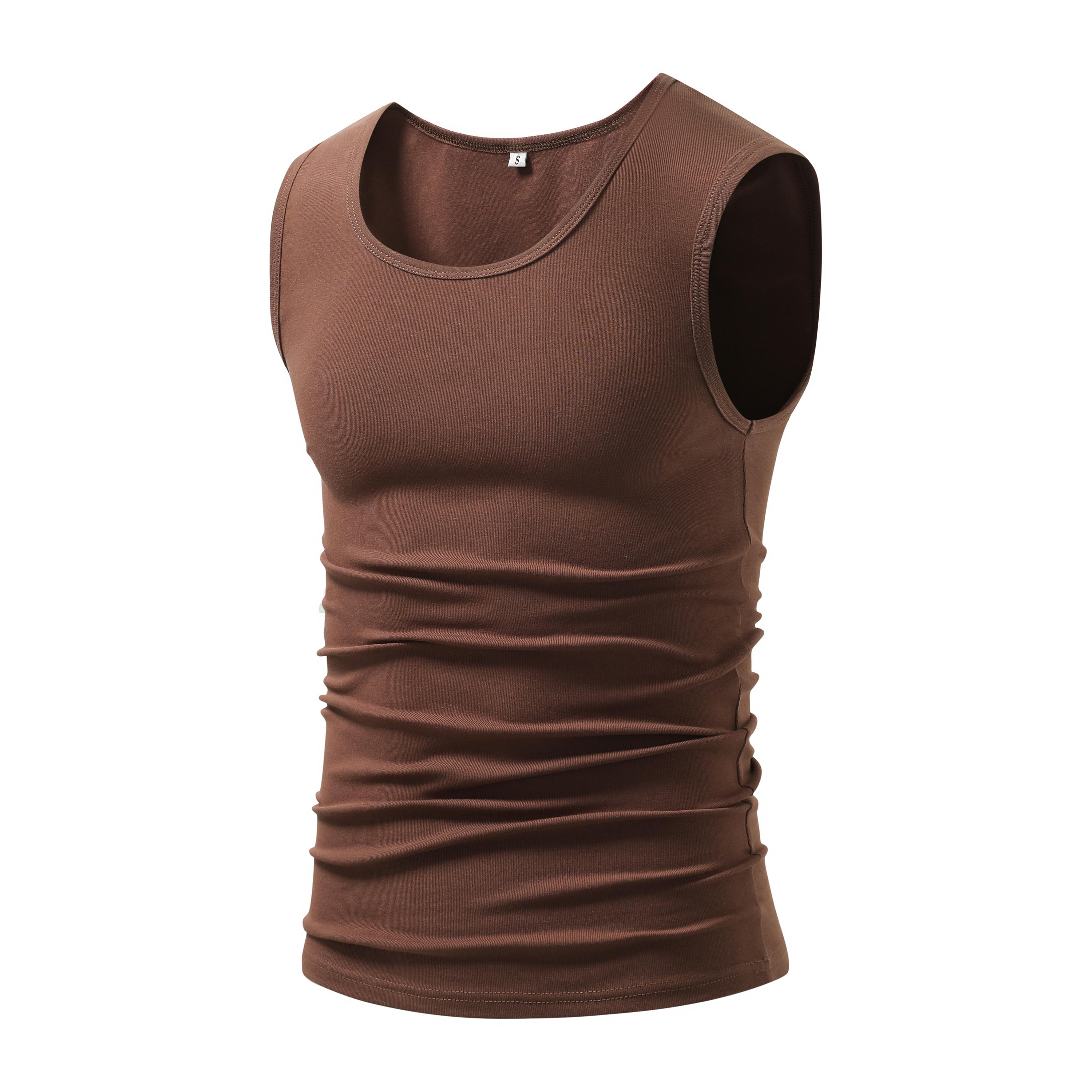 Men’s summer sleeveless sports tank top with cotton blend, high elasticity, moisture-wicking and breathable, wrinkle-resistant and comfortable