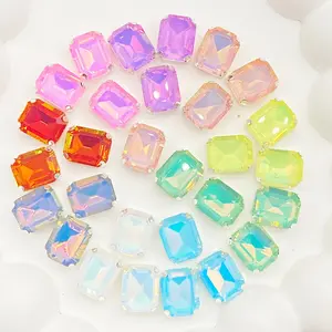 40pcs Candy Color Rhinestone DIY Embellishments, Hand Sewing Rhinestones for Clothing Shoes Hats Bags, Decorative Jewelry Supplies