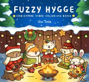 Fuzzy Hygge: Christmas Vibes Coloring Book for Adults & Teens Featuring Cozy Festive Holiday Winter Scenes with Adorable Animals Characters