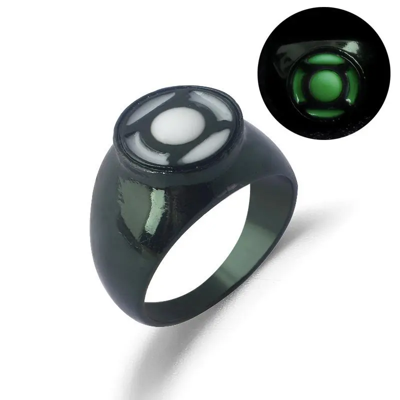 Green Lantern Corps Luminous Power Ring Glow‑In‑Dark Comic Movie Replica Ring Cosplay Fan Jewelry