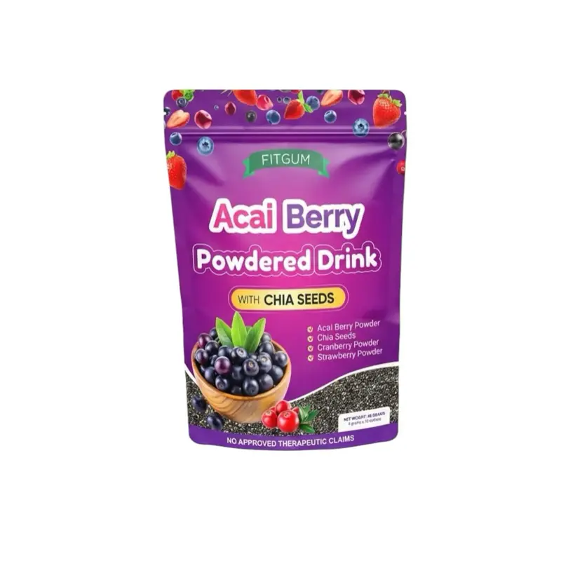 FITGUMPH Acai Berry Drink Powder with Chia Seeds – 10 Sachets FITGUMPH Acai Berry Drink Powder with Chia Seeds – 10 Sachets