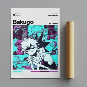 (Poster) Katsuki Bakugo Poster, Minimalist Poster, Anime Poster, Wall Art, Wall Decor,Matte Vertical Posters, 4k Quality, - 1786761936