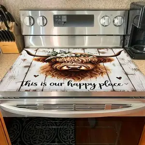 Soft Gas Stove Cover Mat with Skull Pattern, Scratch-Resistant, Durable and Easy to Clean, Versatile for Your Home Kitchen, Ideal for Halloween and Thanksgiving Decor, Stove Plate