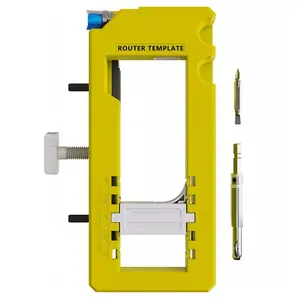 Adjustable Hinge Length and Thickness Door Hinge Milling Template Locator, Square and Round Hinge Positioning Jig, Cabinet Hinge Installation Kit, Door Hardware