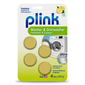 Summit Brands 252052 Fresh Lemon Scented Washer & Dishwasher Freshener Cleaner - 4 Count