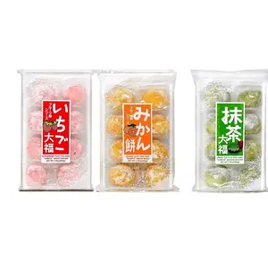 Japanese Mochi Fruits Daifuku (Rice Cake) CHOICE OF: Strawberry, Melon, Green Tea, Orange Flavors. (Strawberry+Orange+Green Tea)