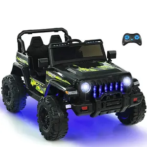 [Costway] 2-Seater Ride on Truck, 12V Battery Powered Electric Vehicle Toy w/Remote Control, 2 Doors Open, Spring Suspension, springtok