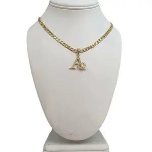 Valdiviajewery #2228 Necklace and Initial 14k Gold Plated High Quality
