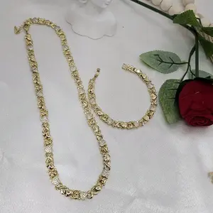 valdiviajewery #2142 xoxo set with bear, 14k gold plated, high quality