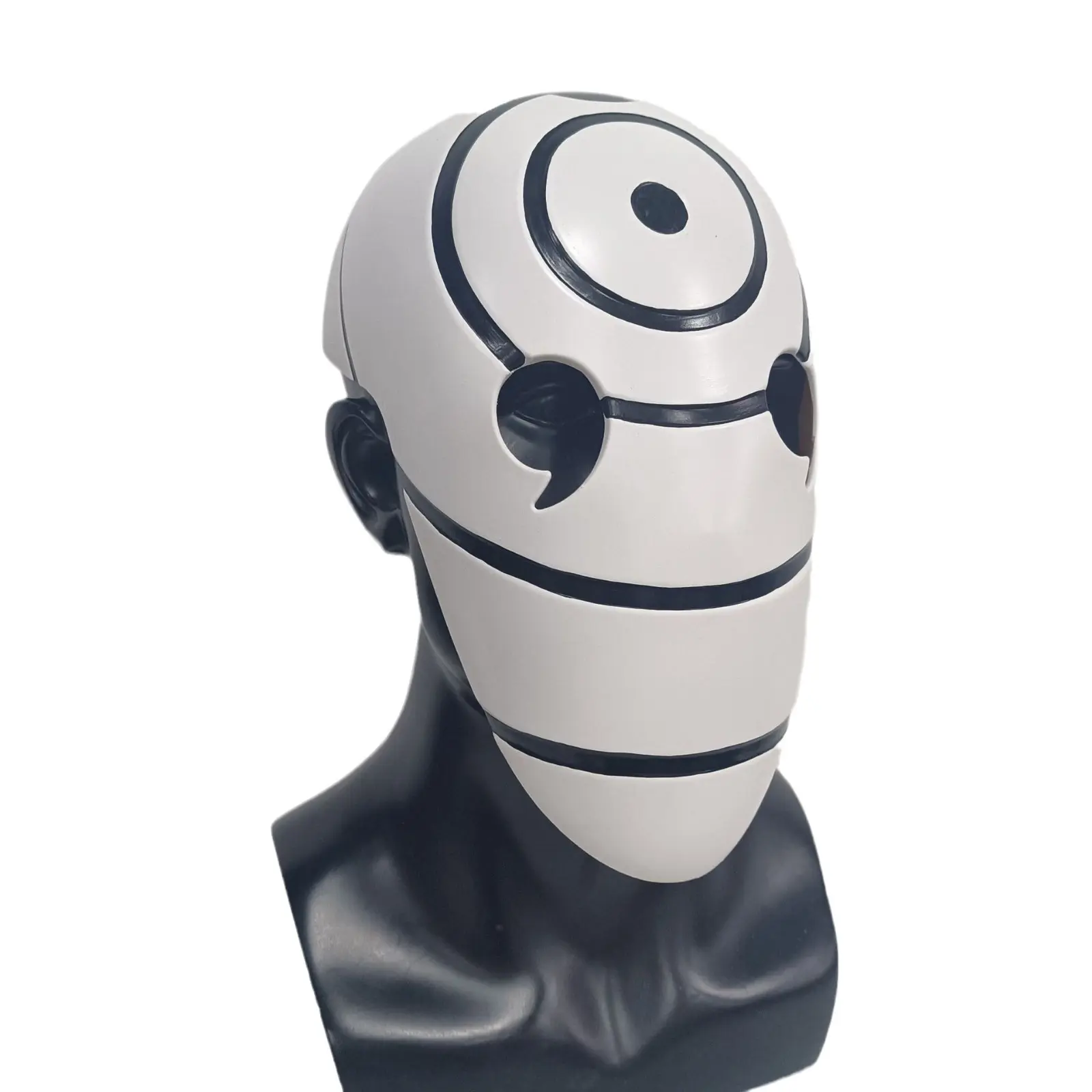Spiral & Fire Pattern Anime Cosplay Mask, Half-Face Accessory in Resin, Latex, or Cardboard for Halloween & Conventions, Naruto, Obito Masks, Christmas, Novelty, Accessories, Decorative, Latex/Resin, Multi-Size, Three Eyed
