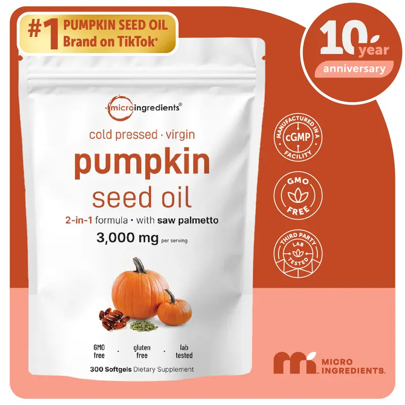 Micro Ingredients Pumpkin Seed Oil with Saw Palmetto Softgels