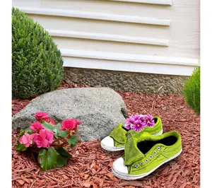 Santa's Workshop Inc 11" Cement Sneaker Planters, Set of 2