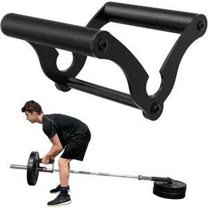 V Bar Landmine Handle Attachment for Barbell Bar, Solid Multi-Grip Landmine Handle Attachment with Non-Slip Rubber Handle, Fits Olympic Bars Strength Training Bars