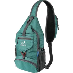 WATERFLY Packable Small Crossbody Sling Backpack Shoulder Chest Bag Daypack for Hiking Traveling