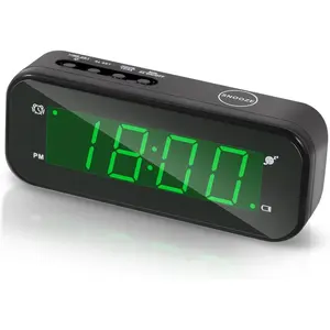 Small Digital Clock  Operated, LED Travel  Clock   with Snooze, Cordless, Brightness Adjustable, 12/24Hr, Easy to Use