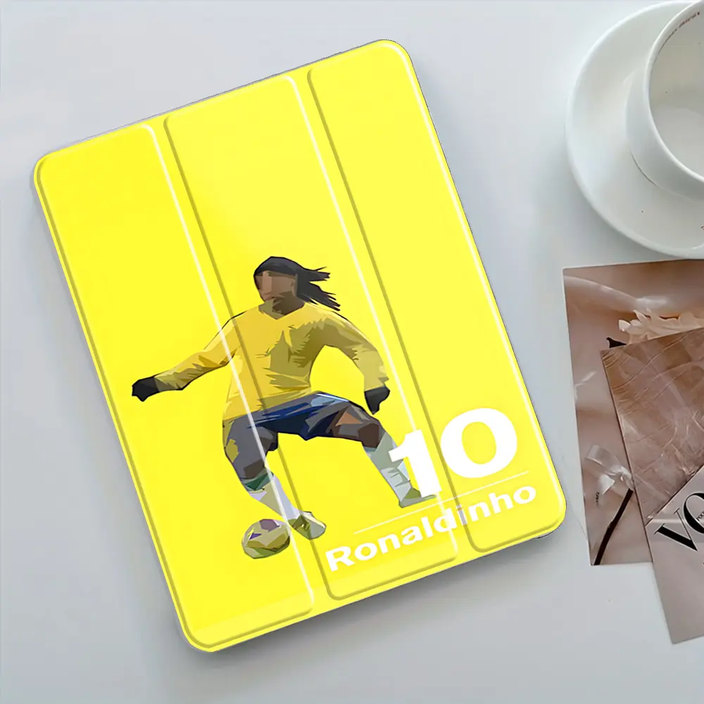 Football Design Three-Tier Stand iPad Case, Ipad Accessories, Transparent Acrylic Hard Back, Pencil Slot & Charger Port, Fits iPad 7.9/8.3/10.2/10.5/10.9/11/12.9, Shock-resistant Protective Case Suitable for Offices Schools Homes, Tablet Stand