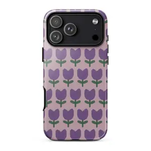 TULIP MOOD Phone Case | Painted Purple Flower Pattern | Atsy Floral Aesthetic iPhone 17 16 15 14 13 Pro Max MagSafe