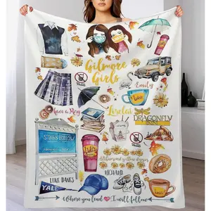 Gilmore and Girls Flannel Throw Blanket Soft Cozy Fuzzy Plush Blanket for Living Room Sofa Bedroom Dorm Couch Office Outdoor Home Women Adults Teen Boys Girls Gift