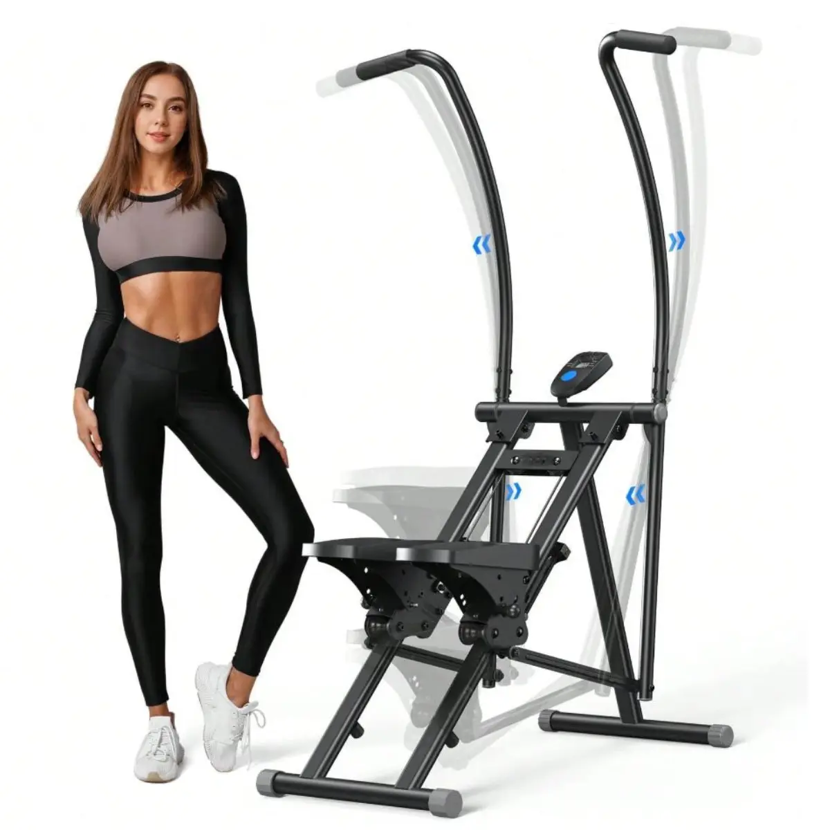 Vertical Climber Stepper for Full-Body Workout, Heavy-Duty Steel Folding Exercise Machine for Home Gym, Adjustable Angles, LCD Display, 330 lbs Capacity, Exercise Equipment