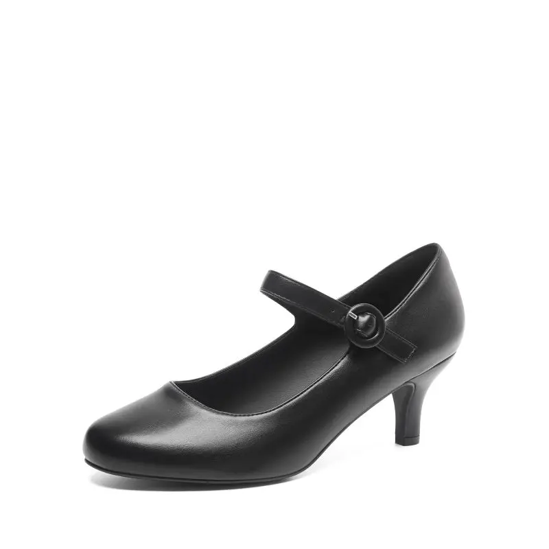 DREAM PAIRS Women's Classic Low Kitten-Heel Mary Jane Buckle Pumps - Padded Elegant Dress Footwear, Kitten Heels for Women