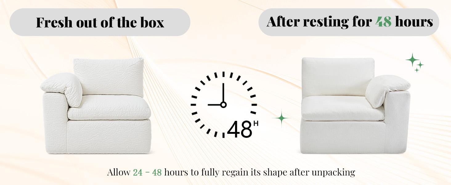 【Ships in multiple Boxes】AMERLIFE 130 inch Cloud Couch Sectional, No-Assembly Modular Sectional Sofa with 83.5 inch Deep Chaise, Oversize Cloud Couch for Living Room