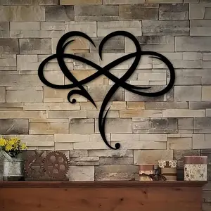 Infinity Heart Design Wall Decoration, 3 Counts/set Love Wall Metal Sign, Elegant Modern Artistic Metal Decor for Home Living Room Bedroom