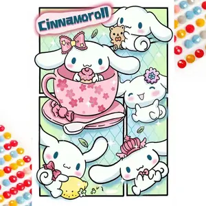 5D DIY Full Rhinestone Round Diamond Painting - Diamond Painting Kit Cartoon Rabbit Mosaic Canvas DIY Wall Art, Home Wall Decoration
