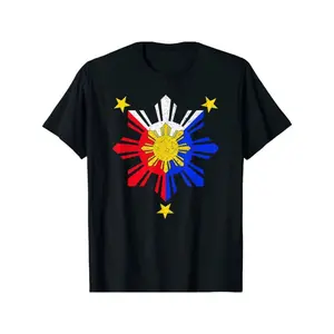 Philippine Flag-Inspired Cotton Tee - Comfortable & Stylish, Perfect for Casual Wear & Outdoor Activities, Sizes S-3XL