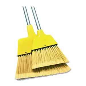 Genuine Joe  Angle Broom- High Performance Bristles- 12in. W- Yellow