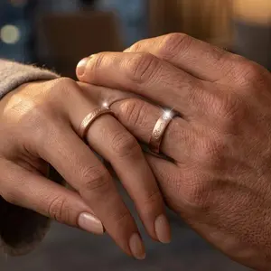 Matching Couple Rings Adjustable Open Band Romantic Gift for Him and Her Trendy Unisex Jewelry Perfect for Anniversaries, Valentine's Day, Wedding Proposals or Daily Wear