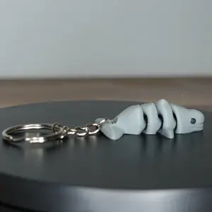 3D printed whale keychain