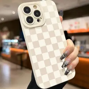 Fashion Checkerboard Pattern Phone Cases, Full Body Shockproof Phone Protective Cover, Phone Accessory Compatible with iPhone 17/11 12 13 14 15 16 Series Protector Screen Protector