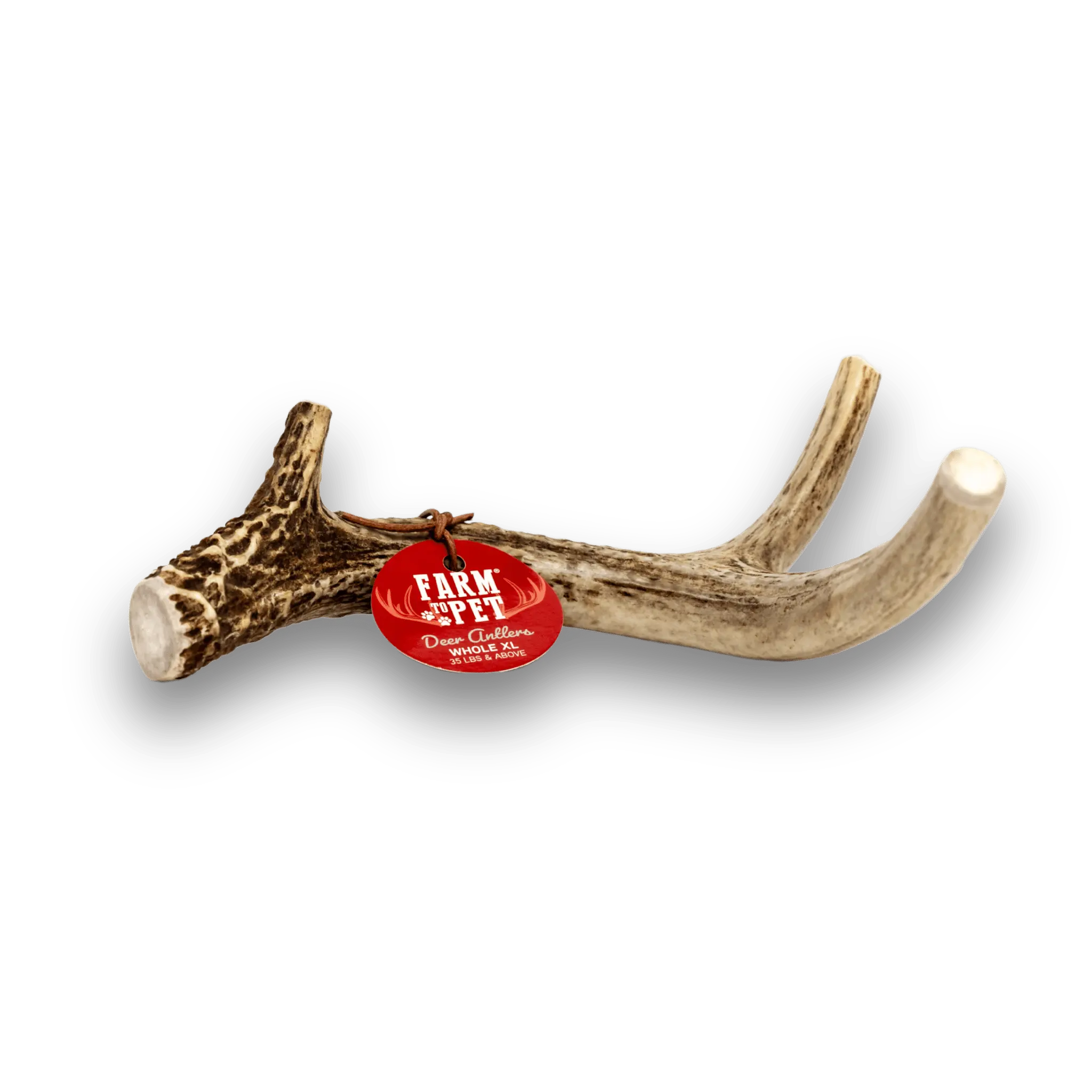 Farm to Pet Organic Wild Gathered Deer Antler Sheds Dog Treats - No-Hide Odor-Free Dental Chew Bones for Large/XL Aggressive Chewers, Safe Natural Whole Antlers with Magnesium, Zinc, Glucosamine, Teeth Cleaner & Health Support, Dental Bone, Mineral Rich C