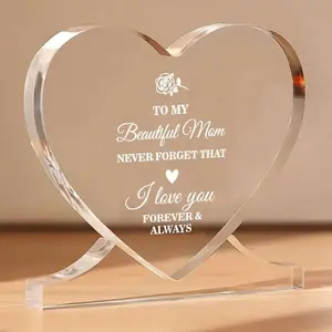 Mother's Day Gift Ideas, Acrylic Memorial Keepsake, Personalized Plaque, Perfect Christmas & Valentine Present for Moms, I Love You Mom Message