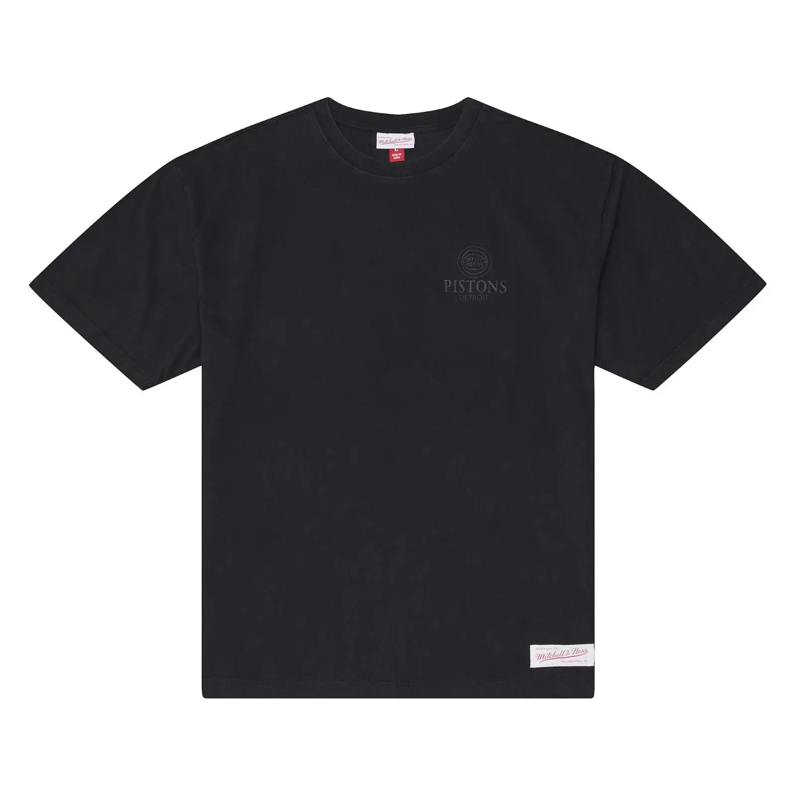 NBA CORE ESSENTIALS SS TEE DETROIT PISTONS Throwback Graphic Vintage Fan Gear Mitchell & Ness