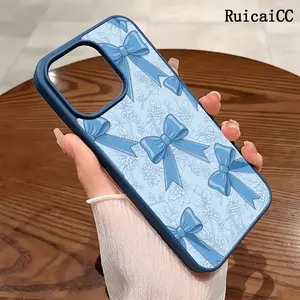 Premium Magnetic Phone Cases for iPhone11/12/13/14/15/16//17/Air/promax/Plus Charming Blue Bow Style 2k cased MagSafe Ready, Anti-Fall, Springtok and Ultra-Thin Design | Perfect for Everyday Use Screen Protector Resistance