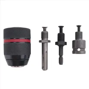 1.5-13Mm Keyless Drill Chuck 1/2Inch-20UNF with SDS-Plus Shank 1/4Inch Hex Shank 1/2Inch Socket Square Wrench Adapter