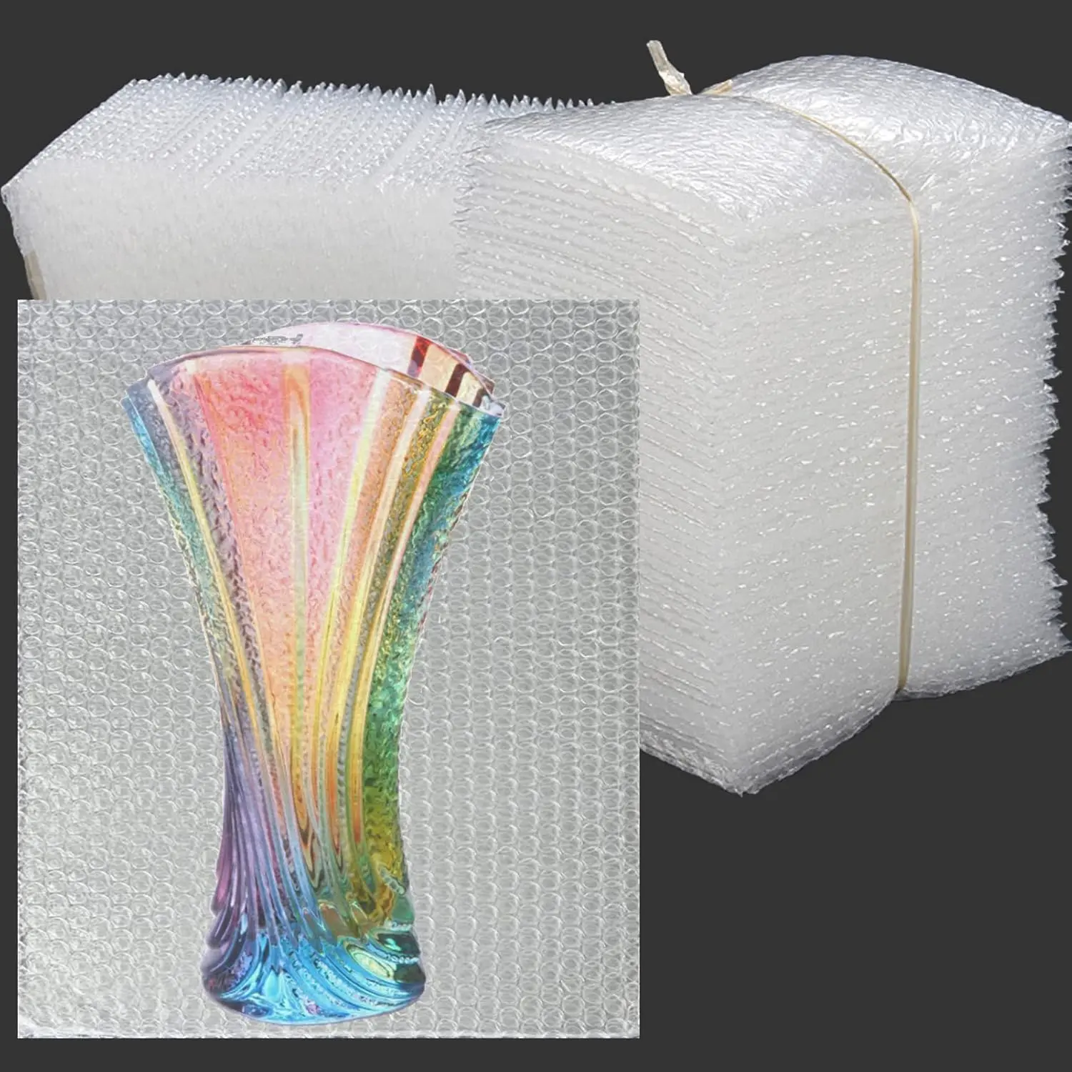 50 count Bubble Pouches Wrap - 12'x12' Clear Bubble Out Bags for Packing Fragile Dishes &  Plates
