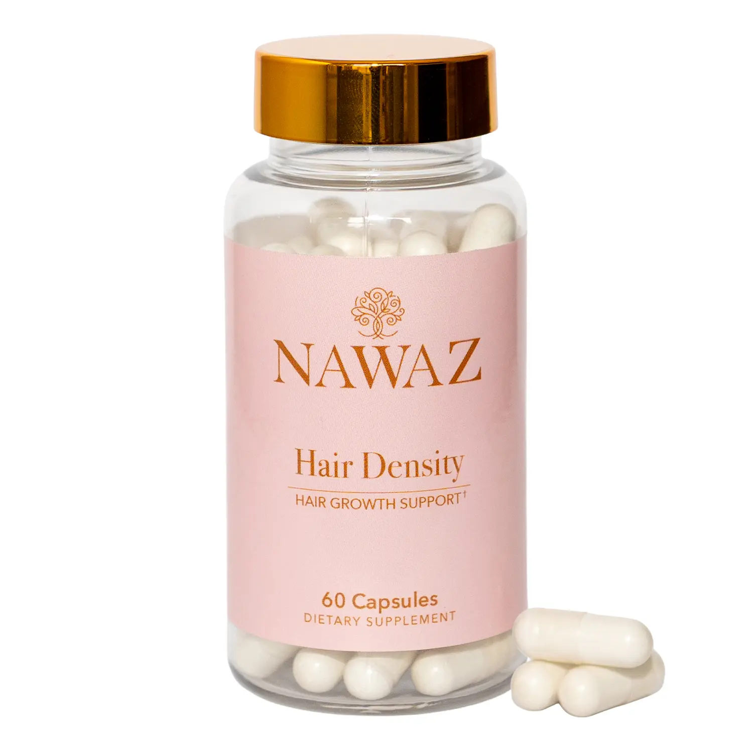 NAWAZ Hair Density – Advanced Hair Growth Support for Women – Biotin, Keratin, MSM & Zinc – Fuller, Stronger Hair from Within – 60 Capsules