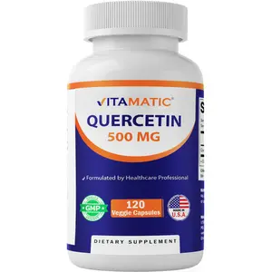 Vitamatic Quercetin 500 mg, 120 Vegetarian Capsules (Non-GMO, Gluten Free, Vegan) - Supports Cardiovascular Health Edible Healthcare