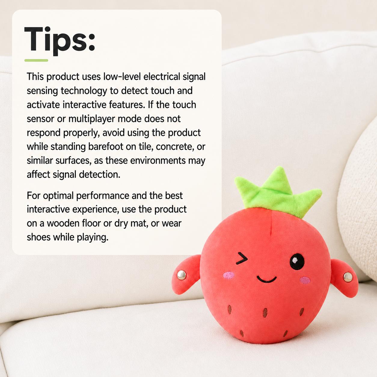 Mumuzitoy Strawberry interactive Music Plush Toy Set -Banana,Strawberry & Carrot Electric Plush Toys forParent-Child Interaction, Couples & FriendsPrank Toy, Valentine's Day & Easter Party FunGift for Kids & Adults stuffed animals cute girlygifts
