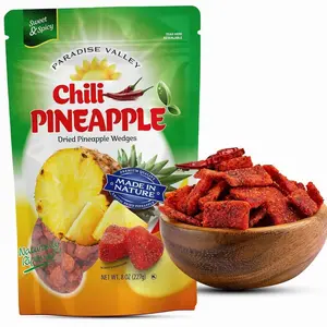 Dried Chili Pineapple Original Flavor,100% Vagan, Non-GMO, Glutten Free (All Natural Ingredients) Reseable Bag (8 OZ)
