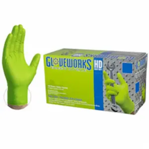Ammex Gloves  Gloveworks Nitrile Industrial Latex Free Disposable Gloves, HD Green - Extra Large