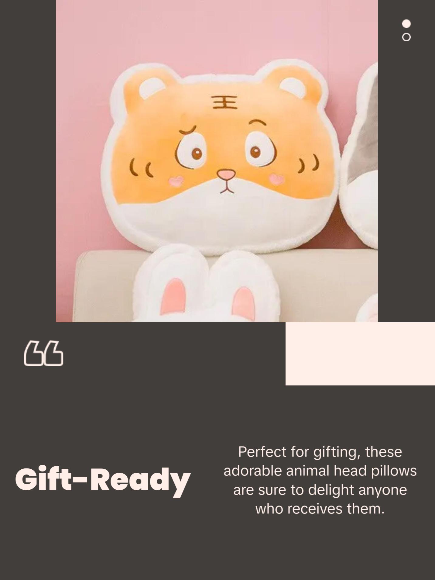 Huggable Companions: Cute Animal Head Plush Pillows