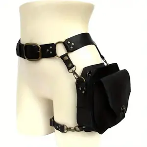 Medieval Waist Belt Drop Leg Pack Steampunk Waist Pack Thigh Bag Pack Morcycle Waist Belt-Pouch Nylon  Adjustable Strap Zipper Closure Lightweight Daily Commute
