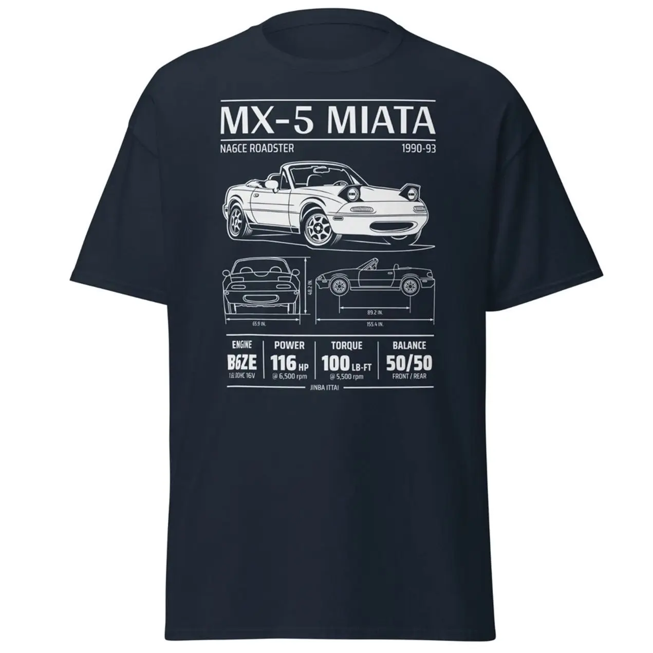 1990-93 Mazda Miata MX5 Shirt NA Blueprint Specs Poster Style Car Lover T-Shirt Sweatshirt Hoodie, Muscle Car Enthusiast and Fans Gift