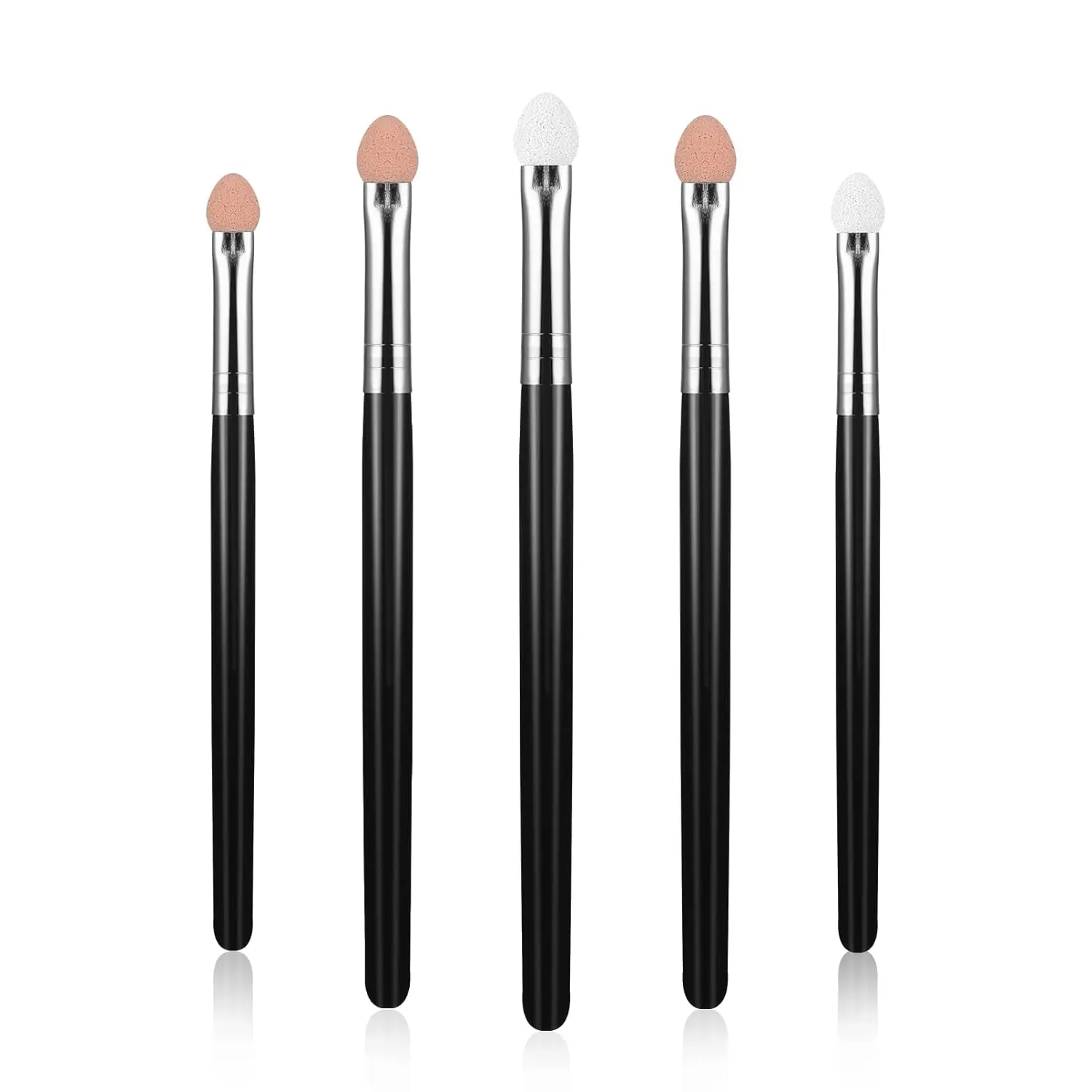 Eyeshadow Applicators Stick Sets Makeup Brushes for Women Sponge Double Sided Washable Reusable Professional Eye Shadow Makeup Applicator Tool for Girls (5Pcs, Black) WLLHYF