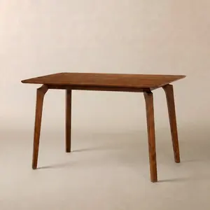 Acacia Verve 48" Solid Wood Dining Table for 4, Rectangular Acacia Wood Kitchen Table, Modern Farmhouse Style, Rustic Natural Finish, Dining Room Furniture, Seats 4 Comfortably (Caramel) Mid-Century Modern Dining Set